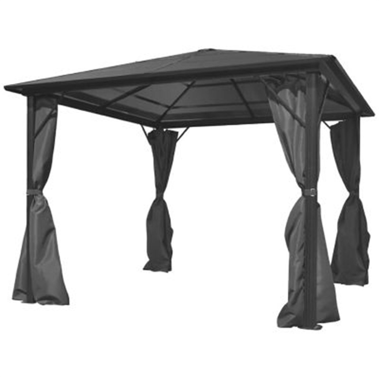 Patio Gazebo With Curtain Aluminum