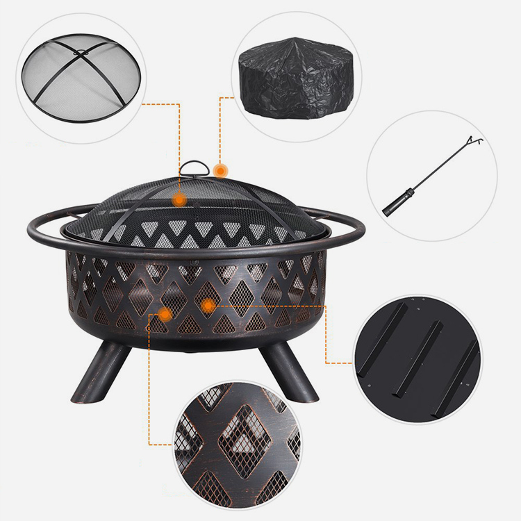 36'' Outdoors Iron Fire Pit