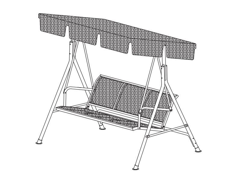 3-Seat Outdoor Patio Swing Chair Assembly Manual