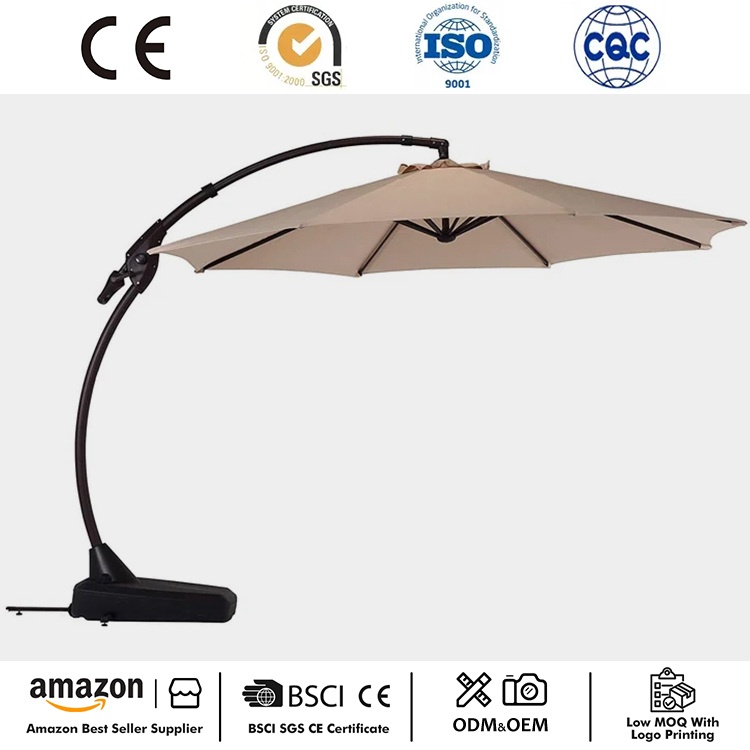 12 FT Curvy Patio Cantilever Umbrella with Base