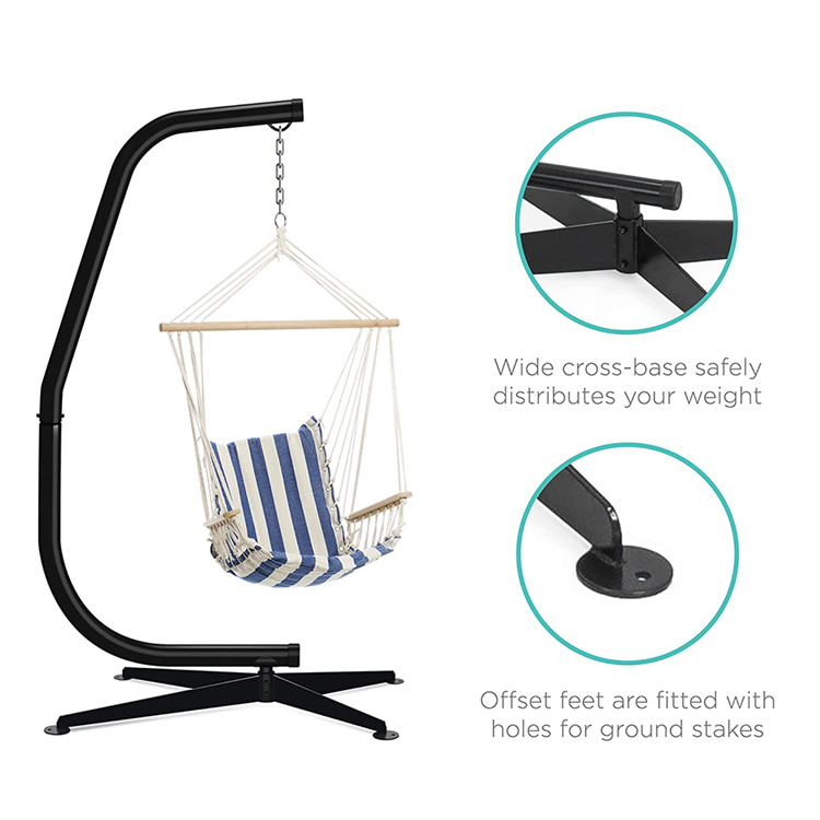 Metal Hanging Hammock C-Stand for Chair