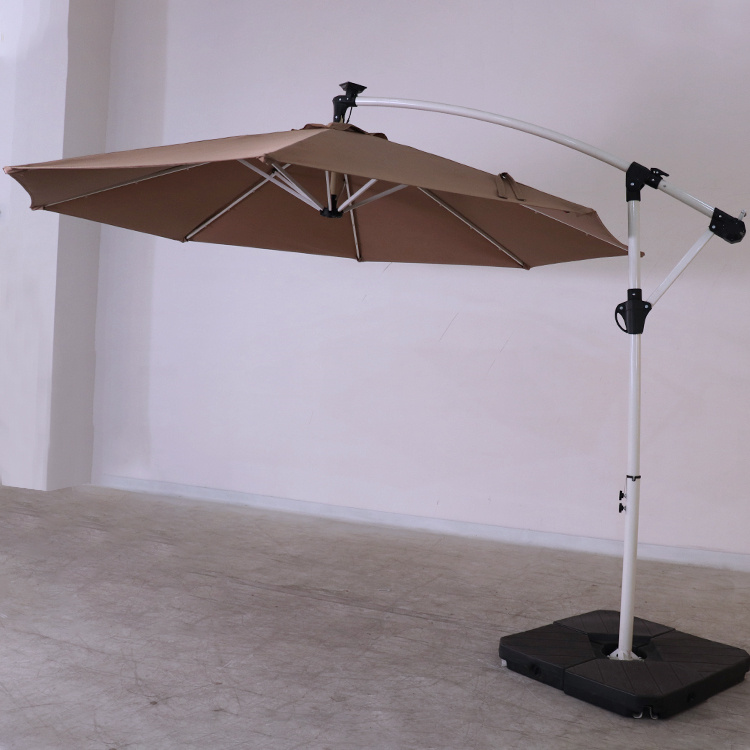 Newest 10FT Patio Cantilever Solar LED Umbrella