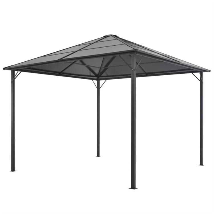 Patio Gazebo With Curtain Aluminum