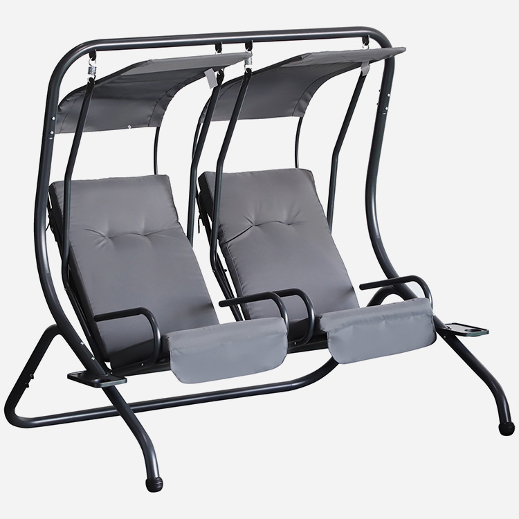 Outdoor 2 Person Canopy Steel Porch Swing