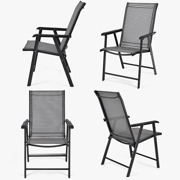 Patio Folding Deck with Armrest Dining Chairs