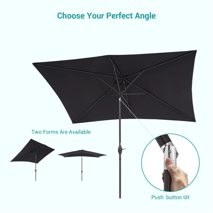 10x 6.5FT Rectangular Market Umbrella