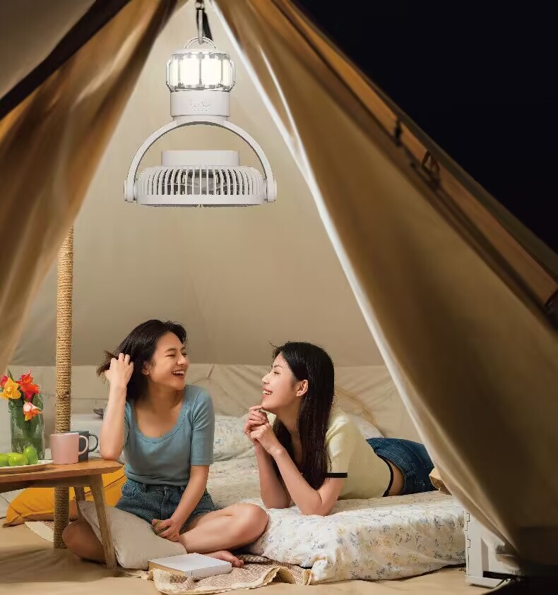 Camping Fan with LED Lantern