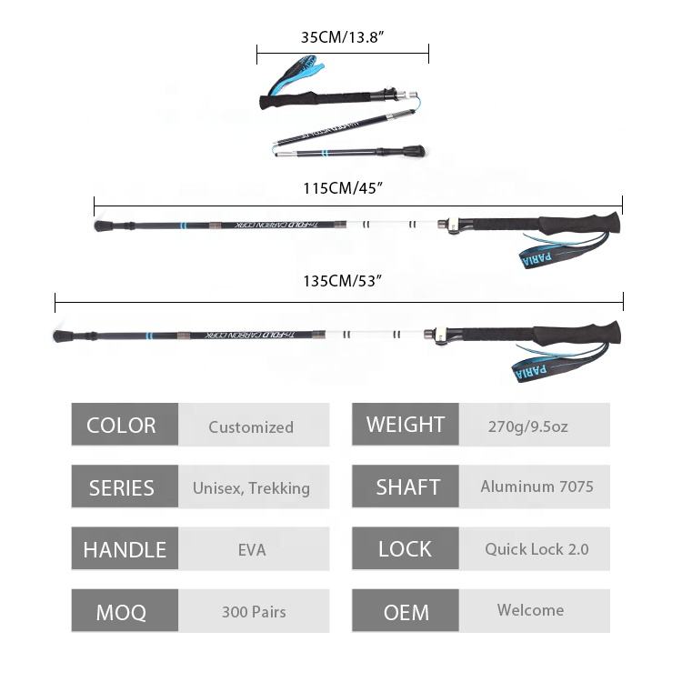 2 Pack Lightweight Walking Trekking Poles