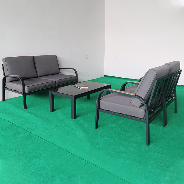 4-Piece Patio Furniture Aluminum Conversation Set