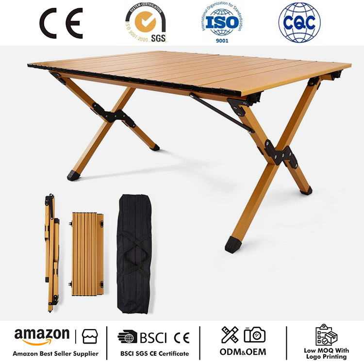 Outdoor Folding Roll-Top Camping Table