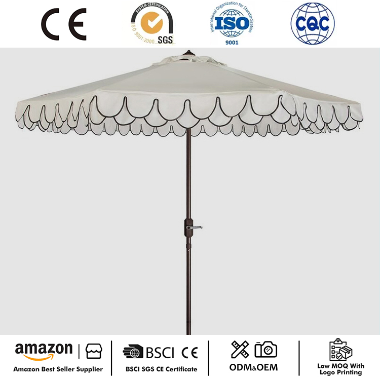 9Ft Crank Double Wavy Patio Umbrella