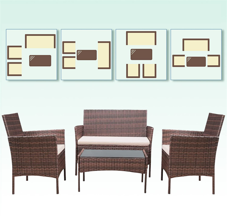 4PCS Rattan Patio Furniture Set