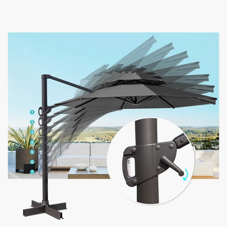 12ft Double Top Cantilever Offset Patio Umbrella