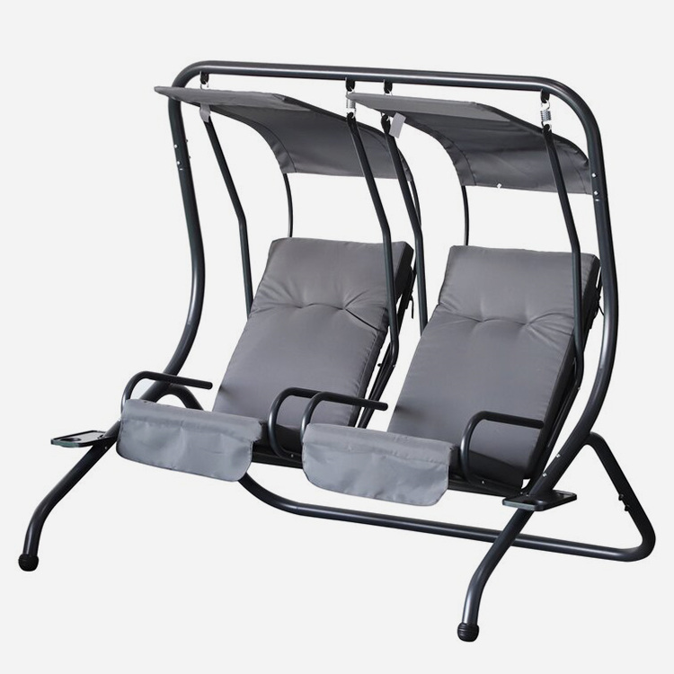 Outdoor 2 Person Canopy Steel Porch Swing