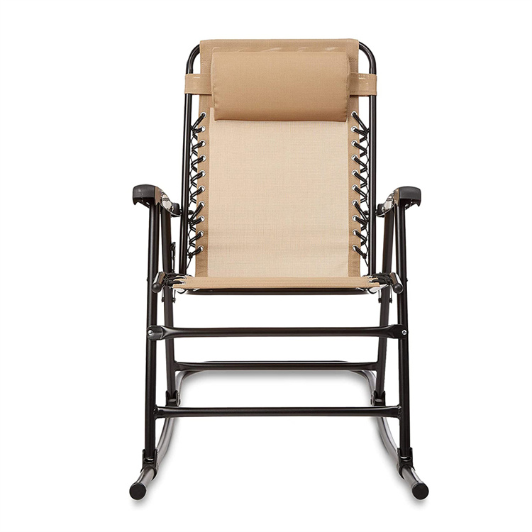 Outdoor Zero Gravity Folding Lounge Rocker with Pillow
