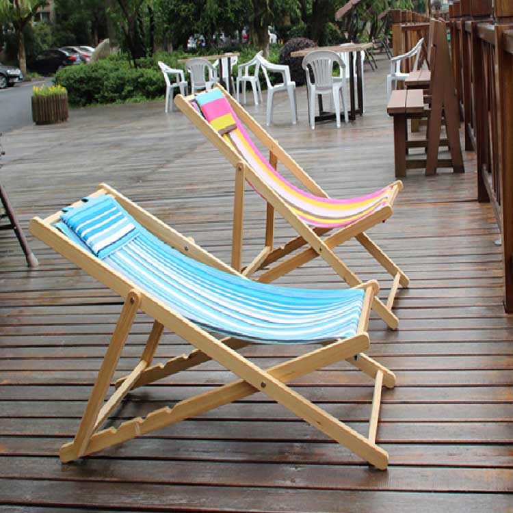 Wooden Folding Sling Beach Chair