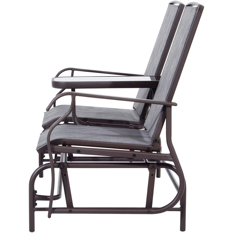 Double-Seat Glider Bench with Center Table