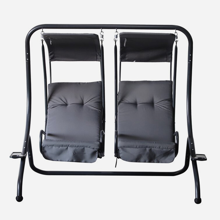 Outdoor 2 Person Canopy Steel Porch Swing