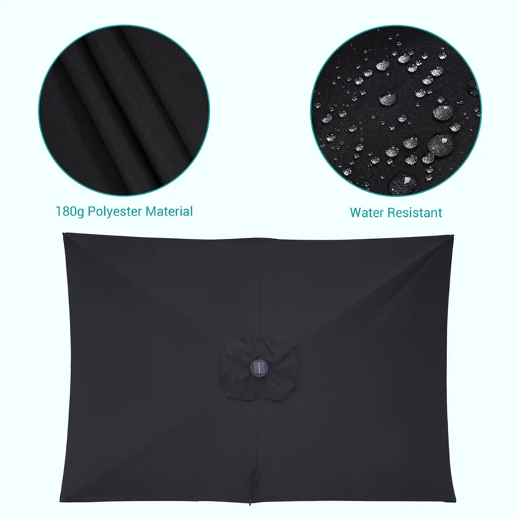 10x 6.5FT Lighted Rectangular Market Umbrella