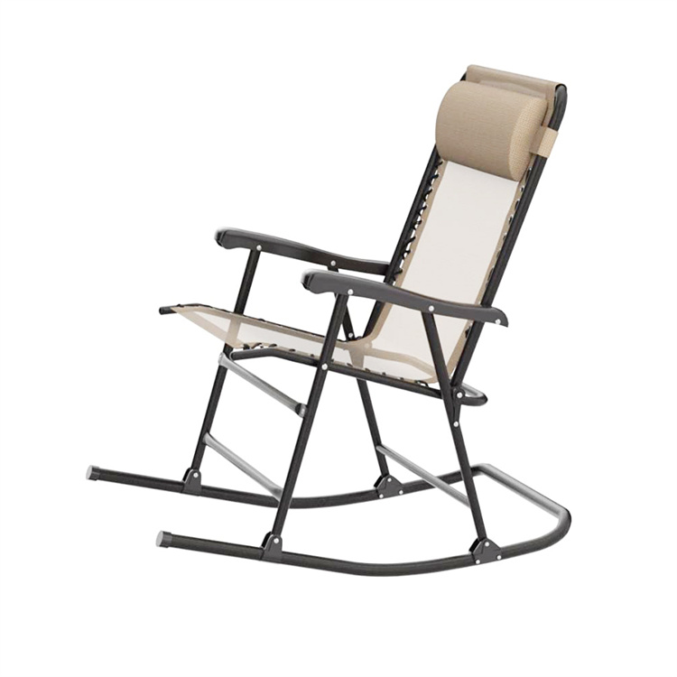 Outdoor Zero Gravity Folding Lounge Rocker with Pillow