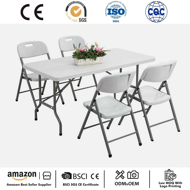5 Piece Blow Mold Folding Dining Set