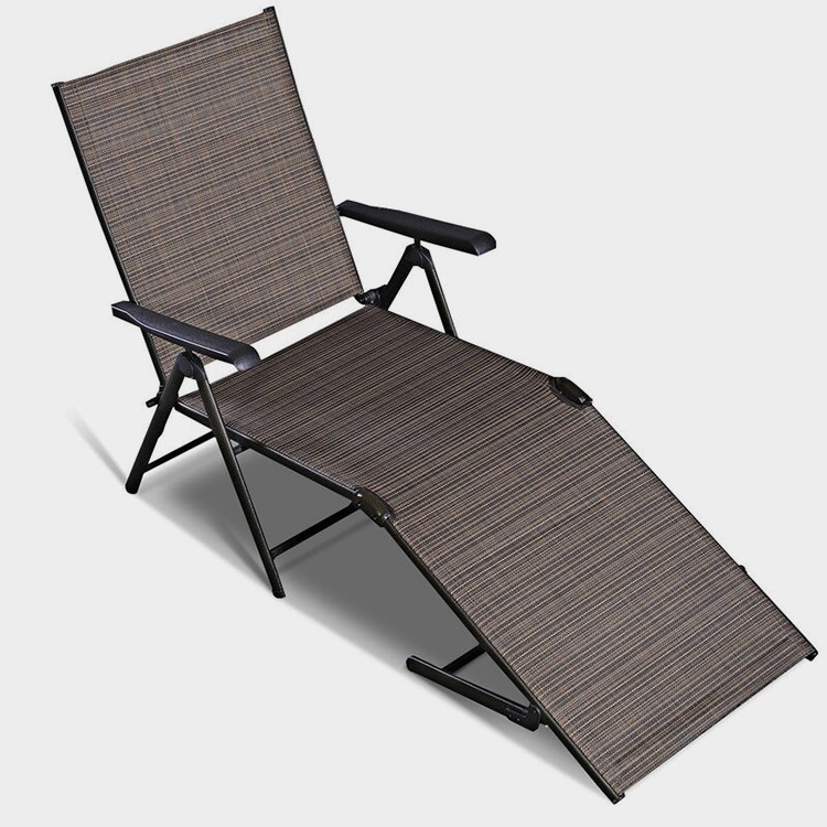 7 Position Foldable Aluminium Chaise Lounger