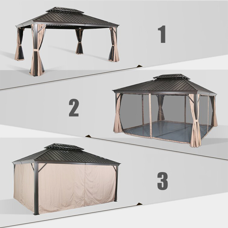 12' x 10' Aluminum Frame Hardtop Gazebo
