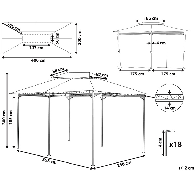 10'x13' Garden Gazebo Pavilion
