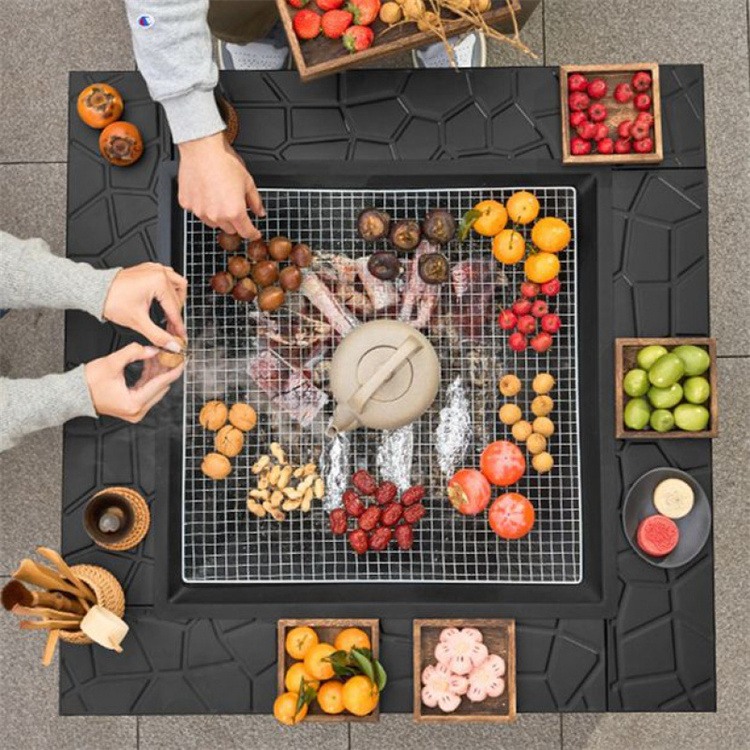 Square Outdoor Wood Burning Firepit