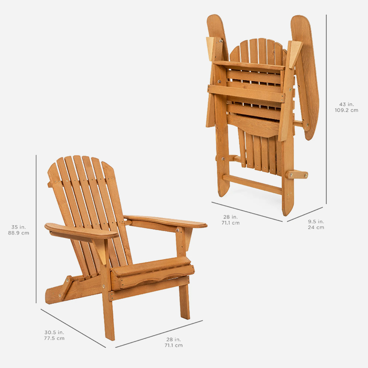 Outdoor Patio Folding Adirondack Chair