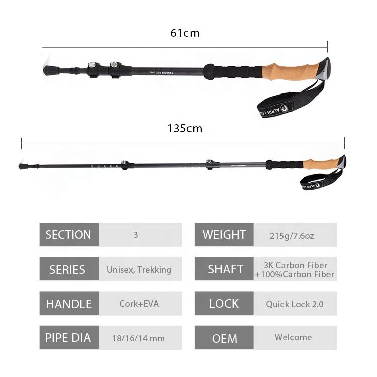 2 Pack Lightweight Hiking Poles