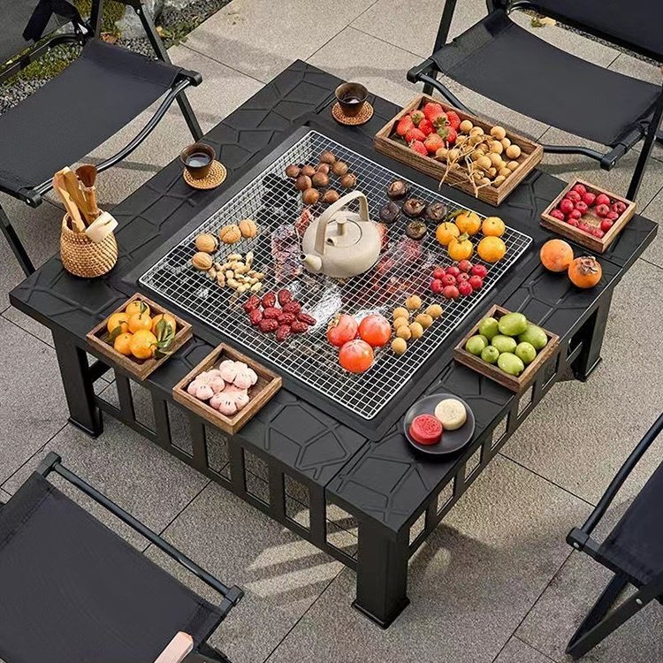 Square Outdoor Wood Burning Firepit