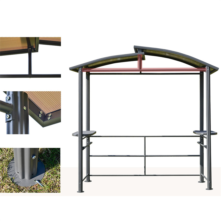 8' x 5' BBQ Patio Canopy Hardtop Gazebo