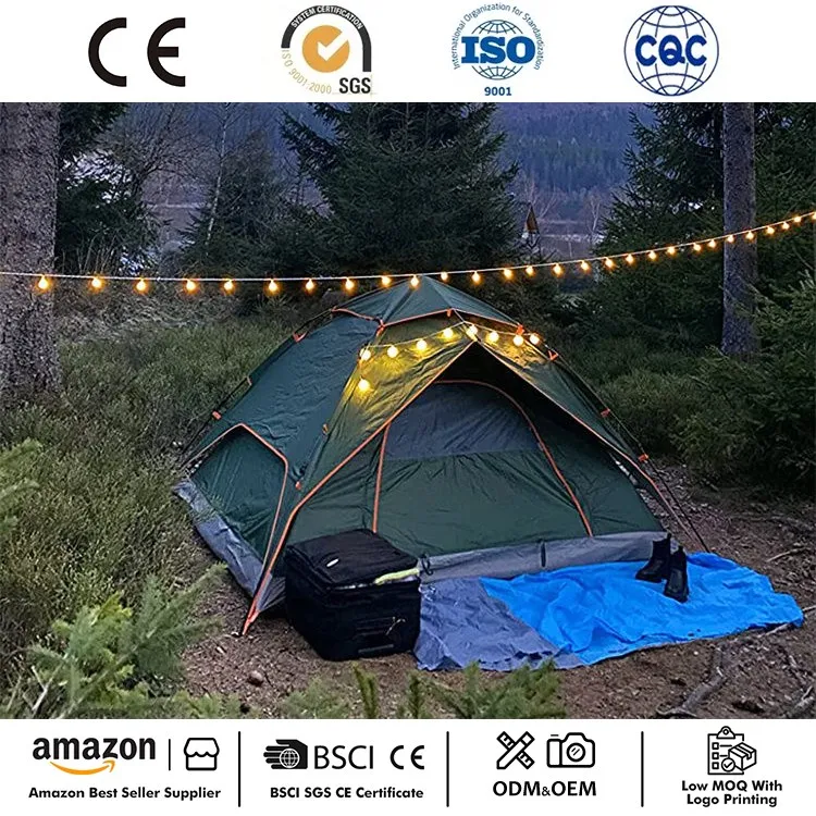 What are the precautions for setting up a camping tent?