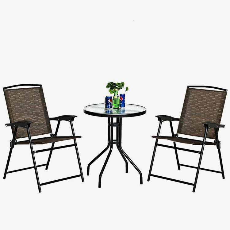 3 Pieces Folding Patio Bistro Set