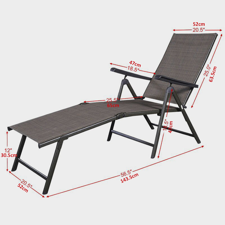 7 Position Foldable Aluminium Chaise Lounger