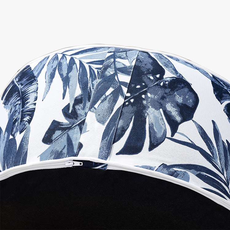 Inflatable Stool Ottoman Blue Leaf