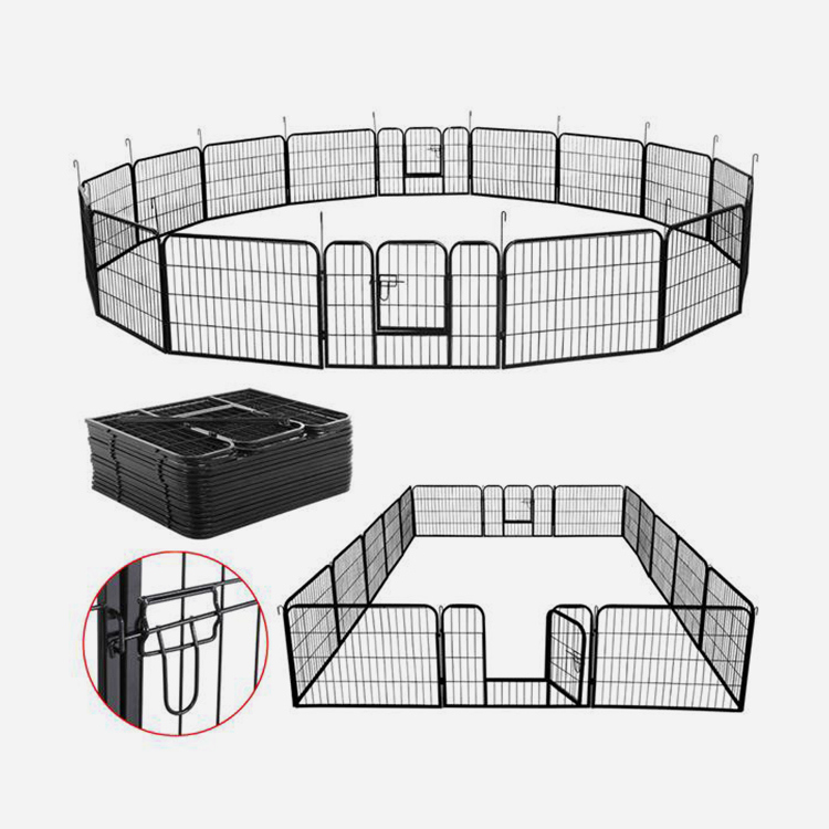 16 Panel Metal Pet Dog Playpen Kennel