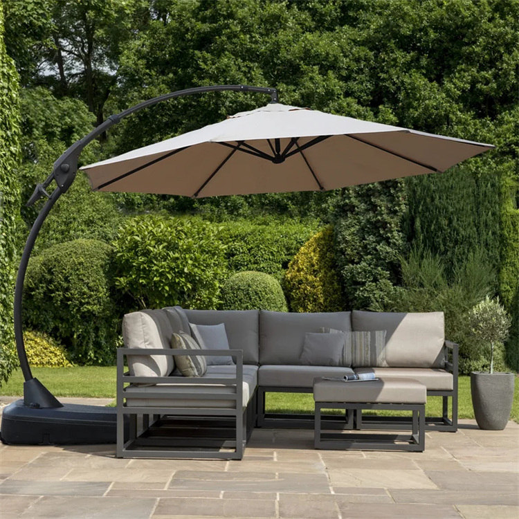 12 FT Curvy Patio Cantilever Umbrella with Base