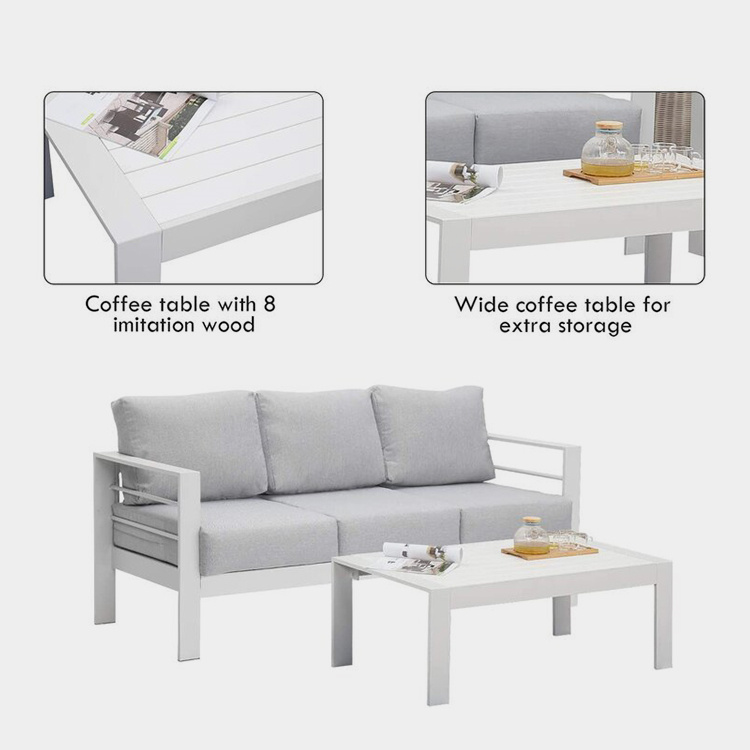 5-Pcs Set Aluminum Patio Chat Set