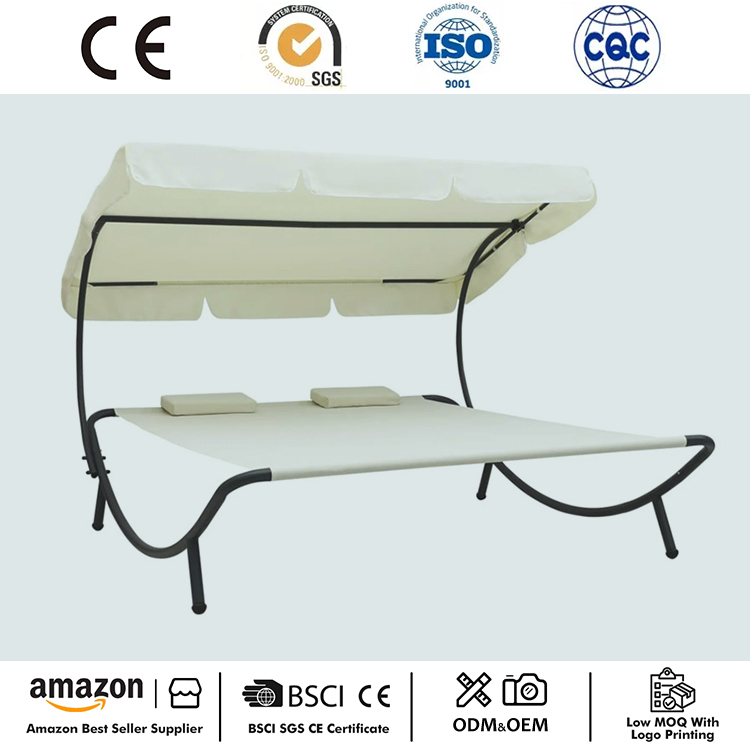 Patio Lounge Bed with Canopy
