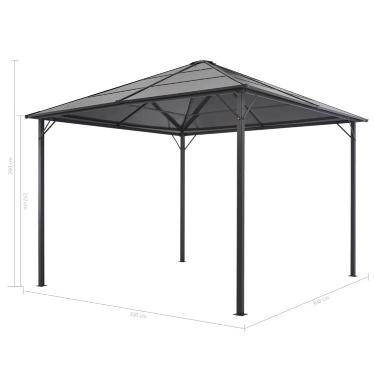 Patio Gazebo With Curtain Aluminum