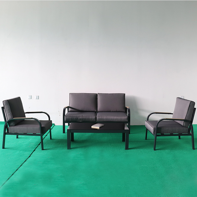 4-Piece Patio Furniture Aluminum Conversation Set