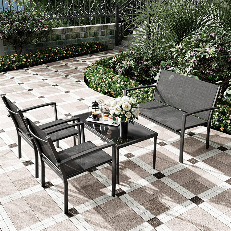 4 Pieces Conversation Textilene Set