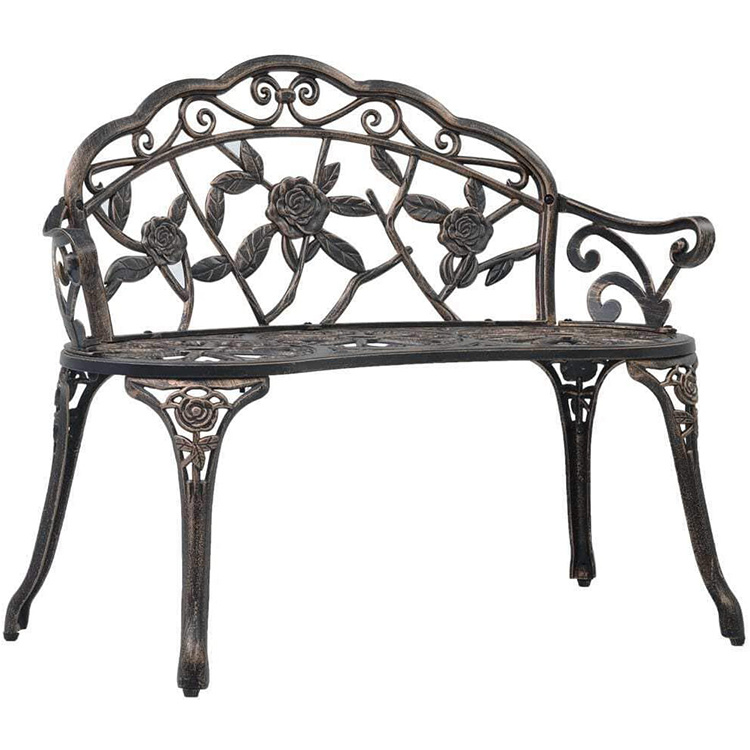 Outdoor Garden Metal Cast Aluminum Bench