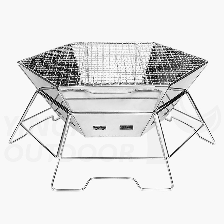 Collapsible Campfire Grill Camping Fire Pit