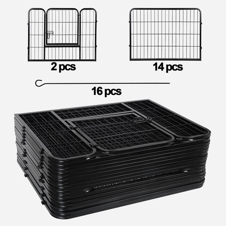 16 Panel Metal Pet Dog Playpen Kennel