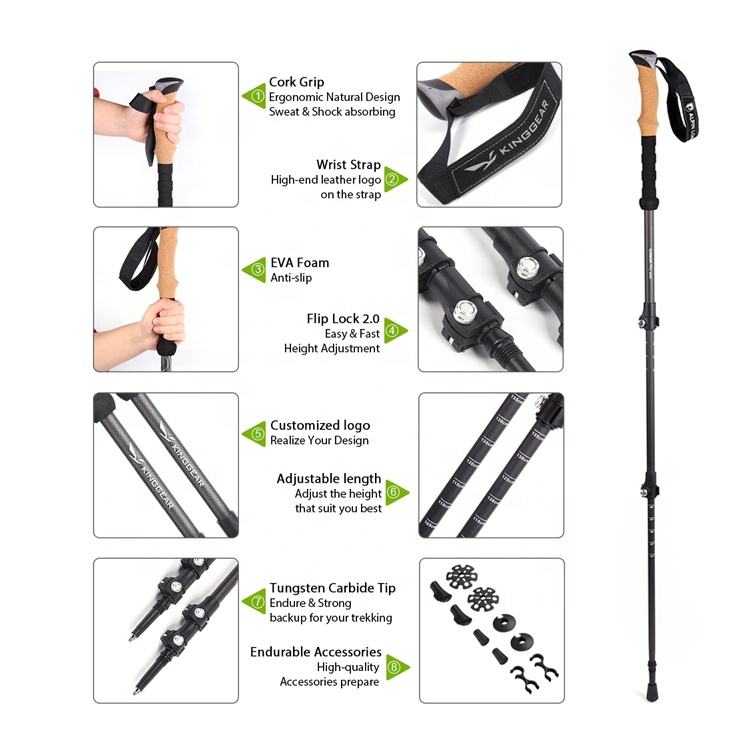 2 Pack Lightweight Hiking Poles
