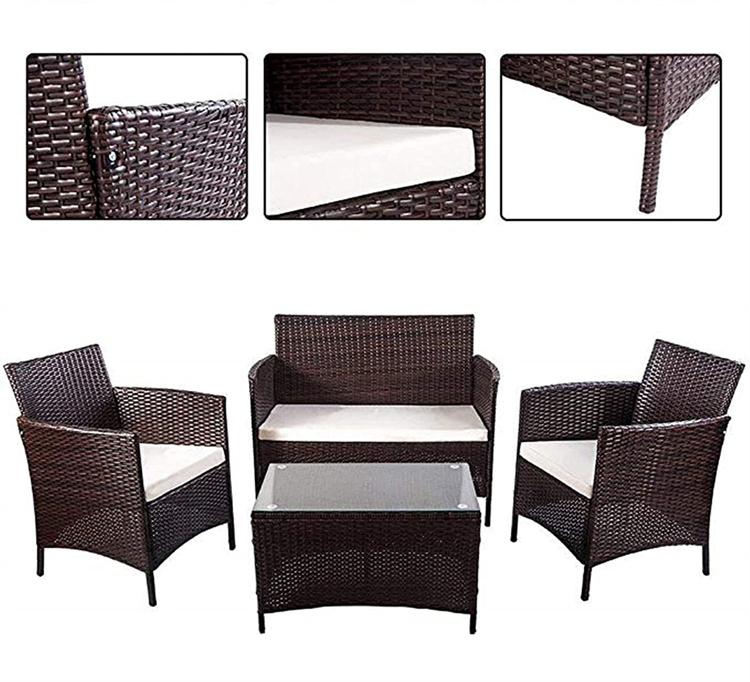 4PCS Rattan Patio Furniture Set