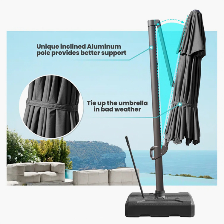 12ft Double Top Cantilever Offset Patio Umbrella